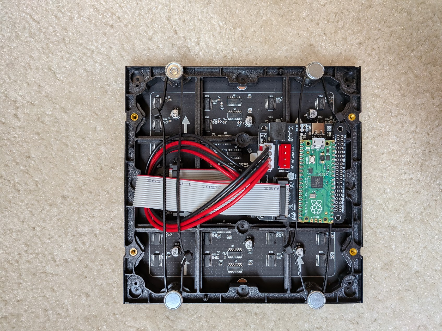 back of LED matrix board