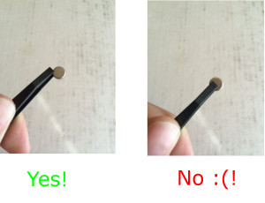 Demonstration of tweezer technique when implanting magnets.